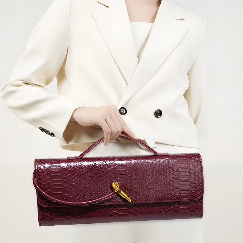 Victoria Crocodile Clutch Purse